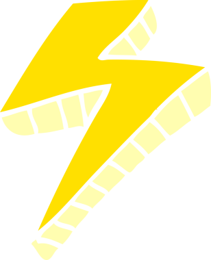 Bir insan tarafından çizilmiş karalama yıldırımı.