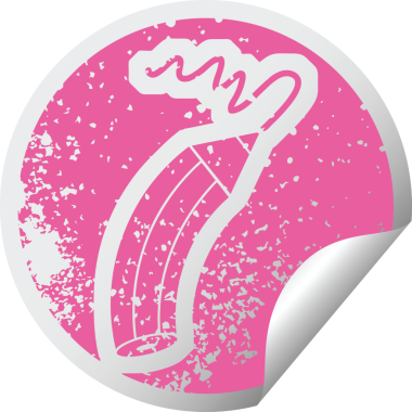 Bir insan tarafından çizilmiş bir çizgiyi çizen bir kalemin sıkıntılı yapıştırma simgesi çizimi