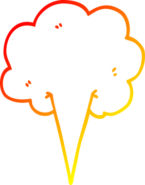 Bir insan tarafından çizilmiş bir hava fırtınasının sıcak çizgi çizimi