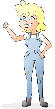 Bir insan tarafından çizilen serbest çizilmiş kararlı kadın karikatürü.