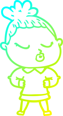 Bir insan tarafından çizilmiş soğuk bir çizgi film çizimi.