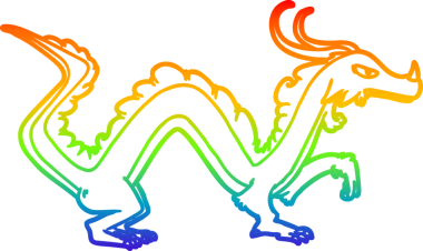 Bir insan tarafından çizilmiş bir ejderhanın çizimi.