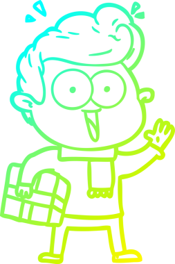 Bir insan tarafından çizilmiş bir karikatürün soğuk gradyan çizimi.