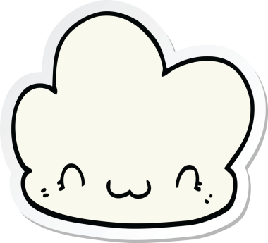 Bir insan tarafından çizilmiş bir karikatür bulutunun etiketi