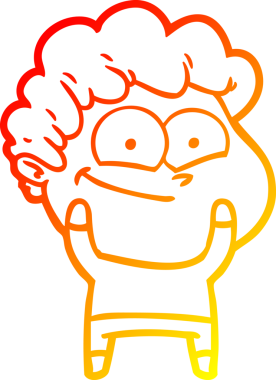 Bir insan tarafından çizilmiş mutlu bir adamın çizgi çizimi.