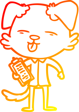 Bir insan tarafından çizilmiş bir karikatür köpeğinin sıcak çizgi çizimi