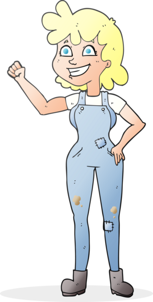 Bir insan tarafından çizilen serbest çizilmiş kararlı kadın karikatürü.