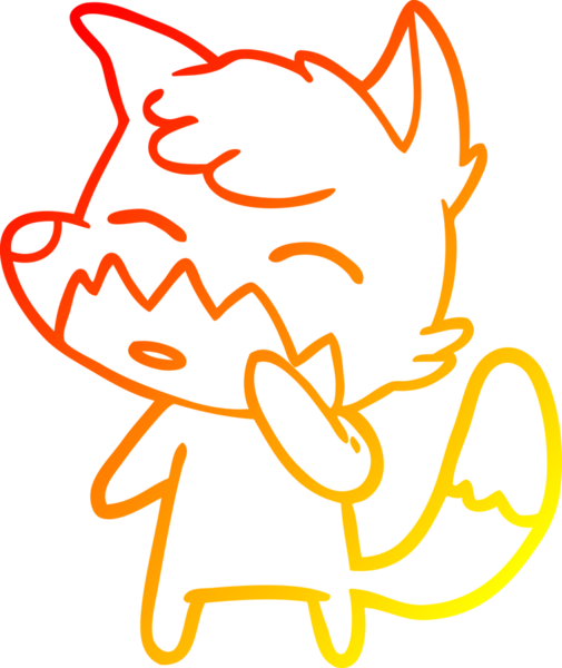 Bir insan tarafından çizilmiş bir tilkinin sıcak çizgi çizimi