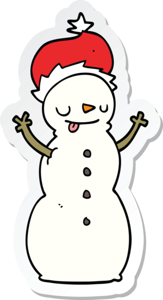 Bir insan tarafından çizilmiş bir kardan adamın kardan adam çıkartması.