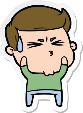 Bir insan tarafından çizilmiş hayal kırıklığına uğramış bir adamın çıkartması.