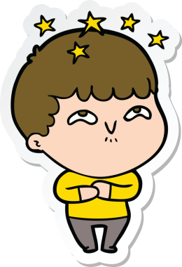 Bir insan tarafından çizilmiş bir karikatür çıkartması.