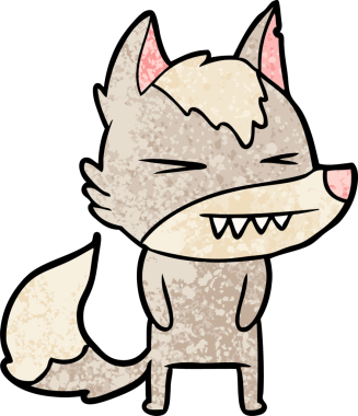 Bir insan tarafından çizilmiş kızgın kurt çizgi filmi.