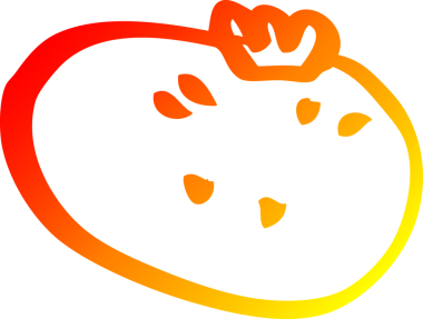 Bir insan tarafından çizilmiş bir domatesin sıcak gradyan çizimi