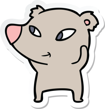 Bir insan tarafından çizilmiş şirin bir ayının çıkartması.