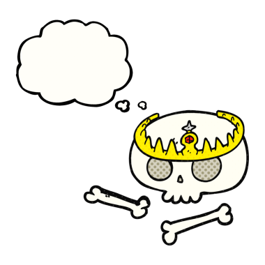 Bir insan tarafından çizilmiş serbest çizim balon kafatası.