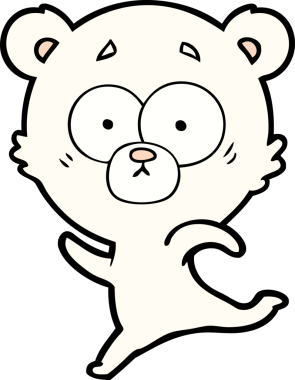 Bir insan tarafından çizilmiş sürpriz kutup ayısı karikatürü