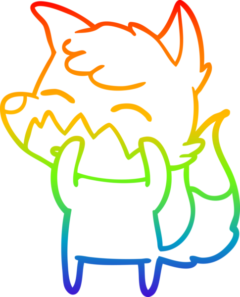 gökkuşağı gradyanı çizimi bir insan tarafından çizilmiş tilki çizgi filmi