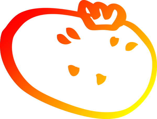 Bir insan tarafından çizilmiş bir domatesin sıcak gradyan çizimi