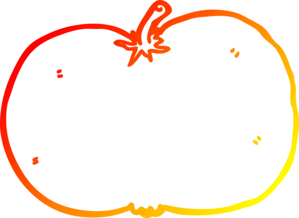 Bir insan tarafından çizilmiş bir domatesin sıcak gradyan çizimi