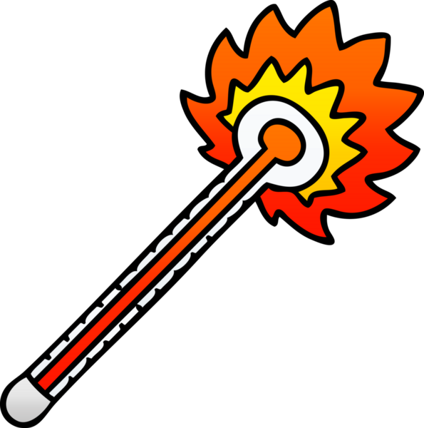 bir insan tarafından çizilmiş gölgelenmiş garip karikatür sıcak termometresi