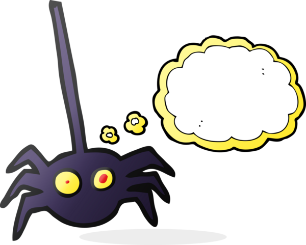 Serbest çizim düşünce baloncuğu cadılar bayramı örümceği bir insan tarafından çizildi