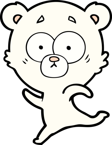 Bir insan tarafından çizilmiş sürpriz kutup ayısı karikatürü