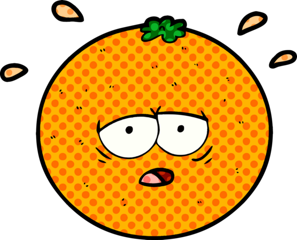 Bir insan tarafından çizilmiş turuncu çizgi film.