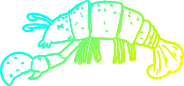 Bir insan tarafından çizilmiş bir ıstakoz çizgi filmi çizimi.