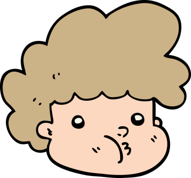 Bir insan tarafından çizilmiş çizgi film çocuğu.