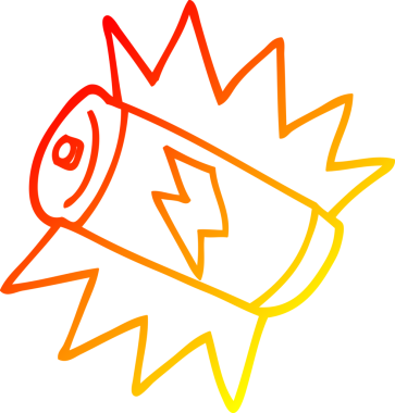 Bir insan tarafından çizilmiş karikatür bataryasının sıcak gradyan çizimi