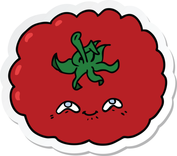 Bir insan tarafından çizilmiş bir domates etiketi.