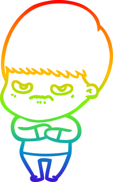 Gökkuşağı gradyan çizgi çizimi Bir insan tarafından çizilmiş bir çizgi film çocuğu