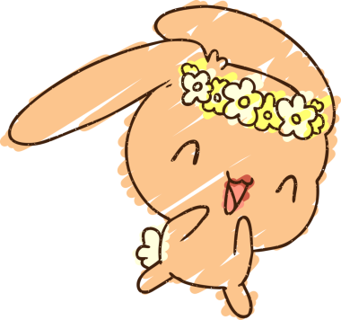 Bir insan tarafından çizilen Mutlu Tavşan Tebeşiri