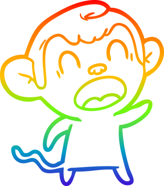 Bir insan tarafından çizilmiş bağıran çizgi film maymunu çizimi