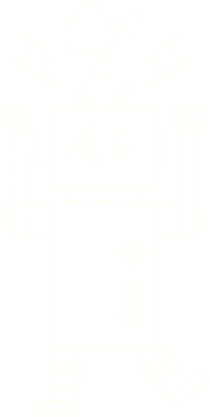 Bir insan tarafından çizilen robot tebeşiri.