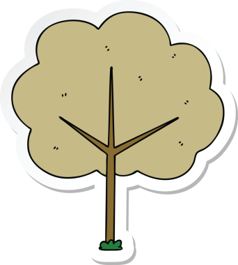 Bir insan tarafından çizilmiş garip bir el karikatür ağacının çıkartması.