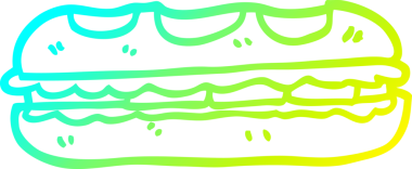 Bir insan tarafından çizilmiş lezzetli bir sandviçin soğuk gradyan çizimi