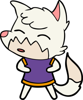 bir insan tarafından çizilmiş tilki çizgi filmi