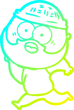 Bir insan tarafından çizilmiş sakallı bir adamın soğuk çizgi çizimi.