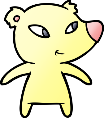 Bir insan tarafından çizilmiş sevimli çizgi film ayısı.