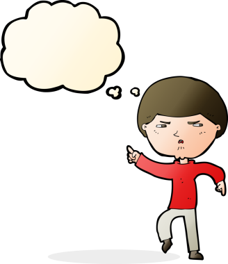 Bir insan tarafından çizilmiş düşünce baloncuğuyla rahatsız edilmiş bir adam.