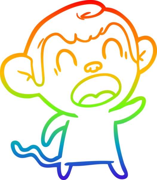 Bir insan tarafından çizilmiş bağıran çizgi film maymunu çizimi