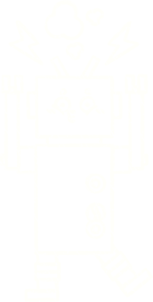 Bir insan tarafından çizilen robot tebeşiri.