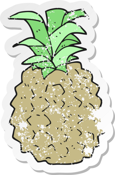 Bir insan tarafından çizilmiş bir ananas çizgi filminin gerilimli yapıştırması.