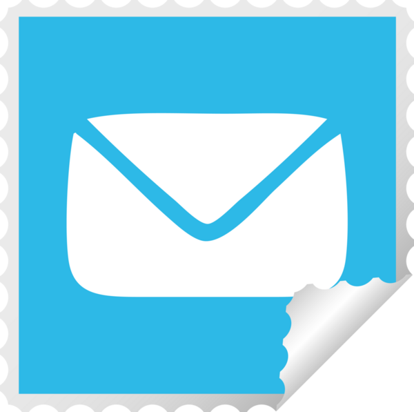 Bir insan tarafından çizilmiş kağıt bir zarfın kare soyulmuş etiket karikatürü