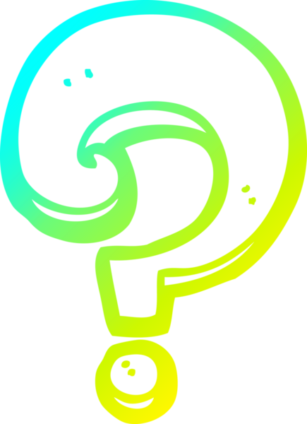 Bir insan tarafından çizilen soru işaretinin soğuk gradyan çizgisi