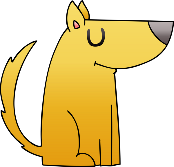 bir insan tarafından çizilmiş gölgelenmiş garip bir çizgi film köpeği.