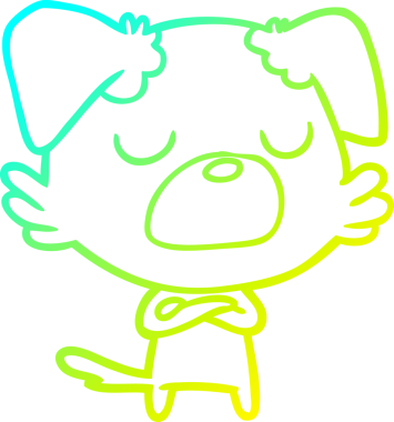 Bir insan tarafından çizilen çizgi film köpeğinin soğuk gradyan çizgisi.