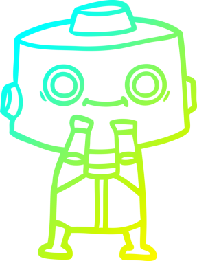 Bir insan tarafından çizilmiş soğuk gradyan robot çizimi