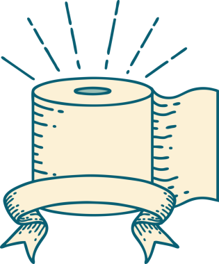 Bir insan tarafından çizilmiş dövmeli tuvalet kağıdı.